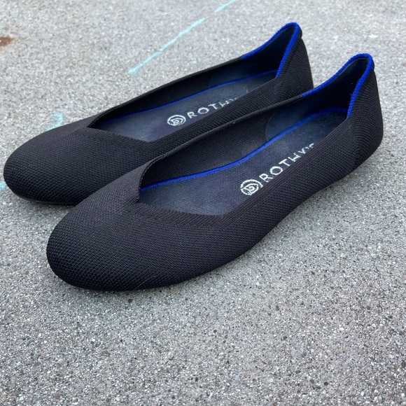 Rothy’s The Flat Rounded Toe Black Ballet Flats Women’s Size 9.5 preloved - Picture 3 of 6